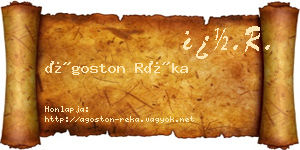Ágoston Réka névjegykártya