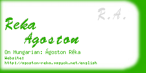 reka agoston business card